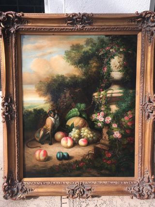 Antique Oil Painting Still Life With Gilt Frame Signed By June Nelson