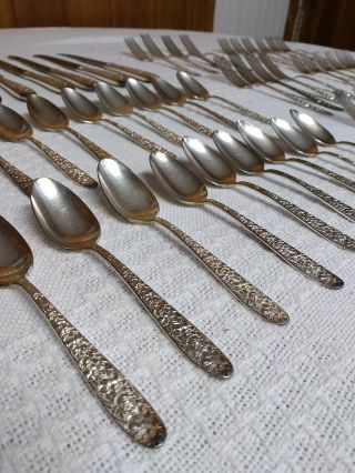 61 Piece National Silver Co Aa Silver Plated Flatware Narcissus 1935 Vintage