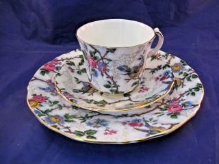 Old Royal Bone China Tea Cup,  Saucer And Sandwich Plate Very Ornately Decorated