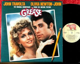 Grease Soundtrack: John Travolta,  Olivia Newton - John Vg,  2 Lp Rso Rs - 2 - 4002 1979