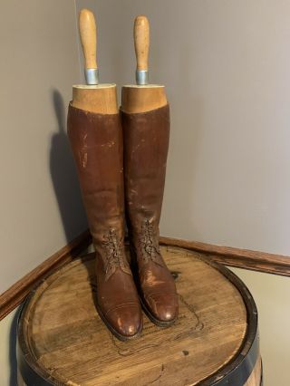 Vintage English Riding Boot Forms With Boots