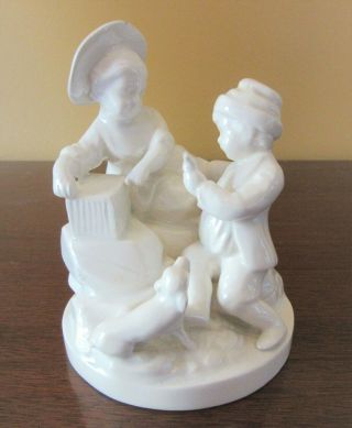 Antique 18th Century,  Signed & Marked Niderville White Porcelain Group Figurine,