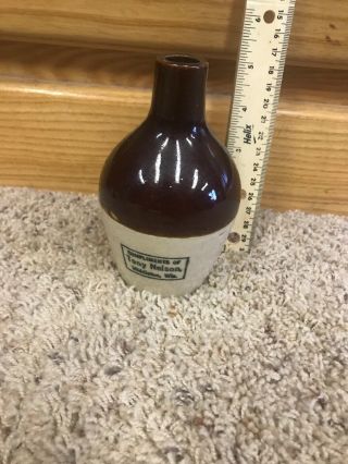 Antique Stoneware Whiskey Jug Crock Compliments Of Tony Nelson Middleton Wi