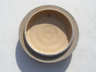 Antique Stoneware Salt Glazed 3 Gallon Crock Lid 10 1/2 Inches Vtg 2