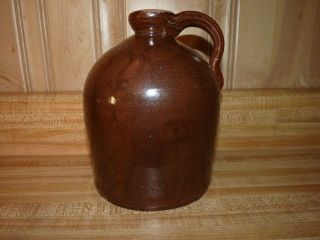 Stoneware Whiskey Little Brown Jug 7 " Moonshine Beehive Antique Applied Handle