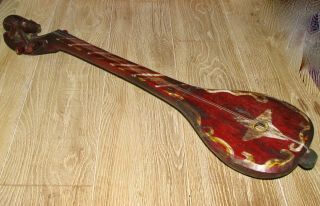 Vintage Asian Phin Baglamas Kazakh Sueng Lute 6 - Stringed Wood Instrument Antique