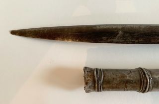 ANTIQUE BURMESE SILVER DHA Knife DAGGER vintage SOUTHEAST Old ASIAN SWORD 5