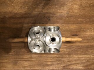 Vintage Aluminum Houpt Olney 3 Inch Donut Biscuit Cutter 2 Row 12 Donuts