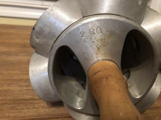 Vintage Aluminum HOUPT OLNEY 3 Inch Donut Biscuit Cutter 2 Row 12 Donuts 6