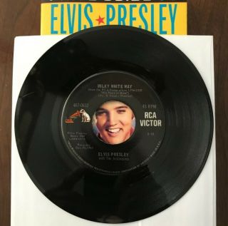 Very Rare Elvis Presley 1st Press Milky White Way Gold Std.  45 W/ Matrix Etched