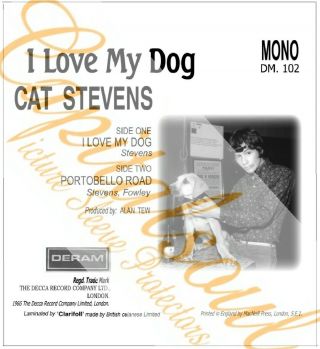 60S FOLK POP DERAM CAT STEVENS I LOVE MY DOG PICTURE SLEEVE 2