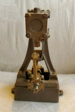 Vintage Stuart ? Vertical Model Steam Engine 6 " Inch Bronze Metal Moves Freely
