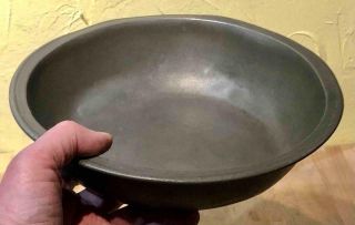 Large Antique Pewter Basin Or Bowl,  English Or American,  9 " Dia. ,  C.  1800