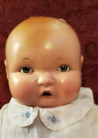 Vintage 1930s Effanbee Rare Doll Lambkins Baby Composition/cloth 16 " Sleep Eyes