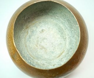 Vintage Hand Made Hammered Copper Arts & Crafts Ikebana Dish Bowl 3.  75 