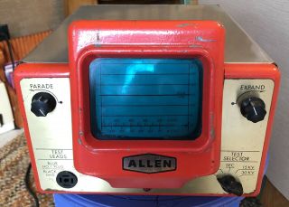 Vintage Allen Model 10 - 09 Ignition Analyzer Scope 1950s Cool Turns On Lights Up