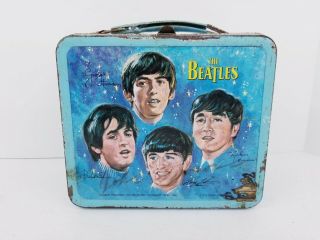 Vintage 1965 The Beatles Metal Lunchbox Aladdin Industries No Thermos - Rare