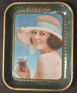 1921 Vintage Coca - Cola Metal Tray " Summer Girl "