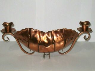 Vintage Gregorian Hammered Copper Pilar Candle Stick Holder Centerpiece Bowl Usa
