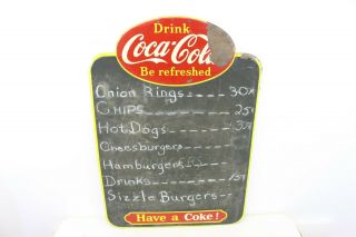 Vintage Drink Coca Cola Metal Menu Board Restaurant Chalkboard Sign Advertising