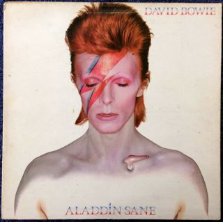 David Bowie Lp: Alladin Sane : Orange Label : Inner Sleeve :1973 : Very Good,