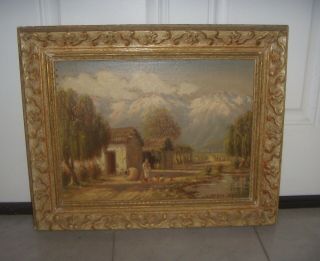 Alberto Lobos,  Listed,  Chile Impressionist,  Vintage Oil Painting On Plywood