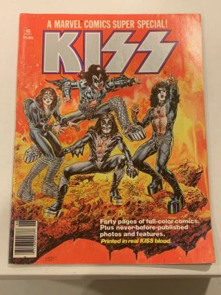 Marvel Comics Special 1 1977 Kiss Poster Dr Doom Stan Lee Vintage Photo