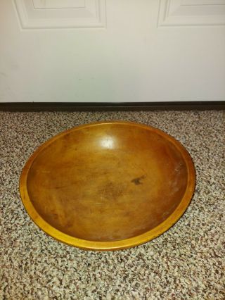 Munising Michigan Wood Products Vintage Maple Bread Dough Bowl 1940 