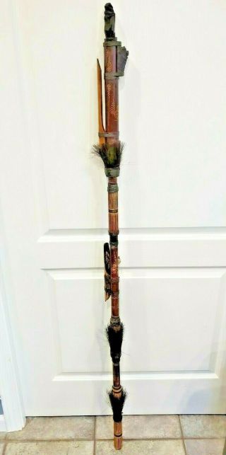 Vintage Antique African Tribal Folk Art Bamboo Blow Dart Pipe Gun Spear Handmade