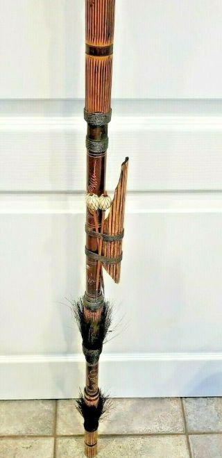 Vintage Antique African Tribal Folk Art Bamboo Blow Dart Pipe Gun Spear Handmade 2