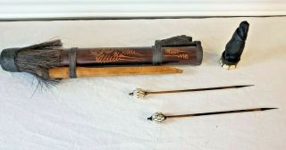 Vintage Antique African Tribal Folk Art Bamboo Blow Dart Pipe Gun Spear Handmade 3