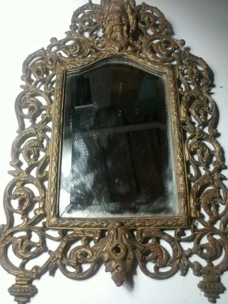 Antique Bradley And Hubbard Bacchus Face Vanity Wall Mirror