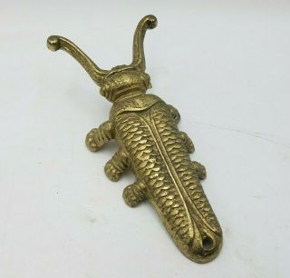 Cast Iron Bug Beetle Insect Boot Jack Shoe Pull Remover Door Stop Brass Colored