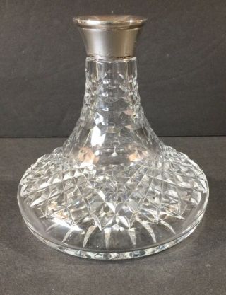 Mappin & Webb Crystal Ships Decanter With Sterling Collar Rim