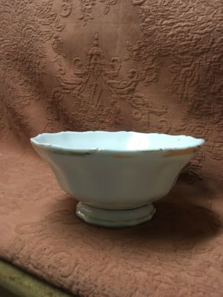 Antique 19th C.  Old Paris French Porcelain White & Gold Paneled Bowl 7 1/4”
