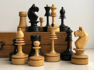 1950 Rare Vintage Ussr Soviet Russian Wooden Chess Set Board Vtg Old Antique