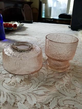 Vintage Pink Depression Glass Fairy Lamp 4.  5 