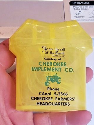 Vintage John Deere Salt & Pepper Shaker Cherokee Imp.  Cherokee Iowa