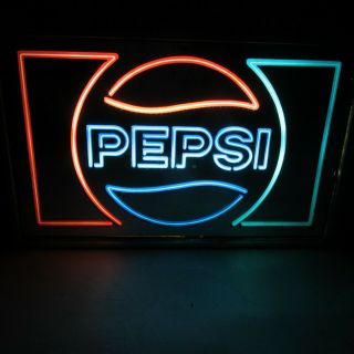 Vintage 1960/1970 Pepsi Lighted Sign Very Rare