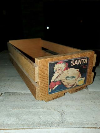 Vintage / Antique Wood Wooden Crate Box Santa Paula Produce Advertising