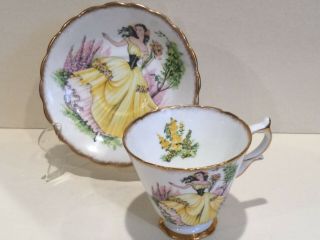 Vintage Taylor & Kent Bone China Porcelain Tea Cup & Saucer “dainty Miss”,  Marked