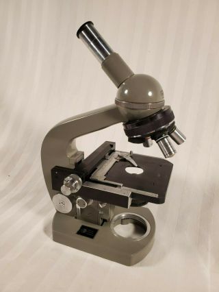 Vtg Olympus Tokyo Japan Lab Microscope Ec Model Turret Swivel Top 3 Objectives
