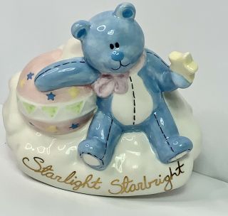 Ceramic Bear With Auto Sensor Night Light Clayworks Blue Sky Goldminc Baby Blue