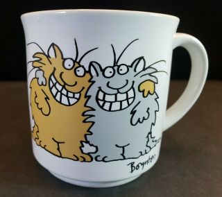 Vtg Sandra Boynton Keep Smiling Cats Hugging Buddies Happiness Coffee Mug Cup