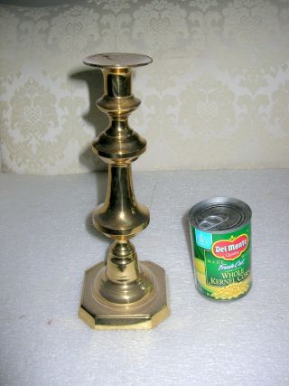 Tall 19th Century Brass Push Up Beehive Candlestick 11 3/4 "