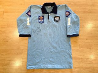 Nsw State Of Origin 11 Sironen Vintage Msport Signed Shirt Jersey 115cm Medium