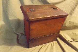 Antique Vintage Primitive Red Painted Milk Box Shoe Shine Crate Storage