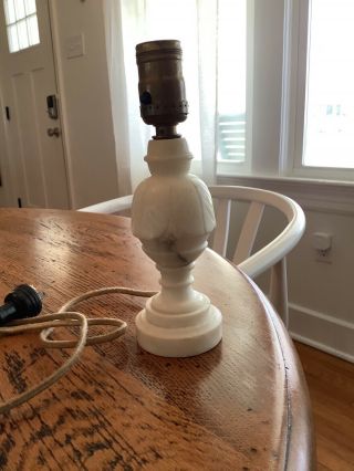 Vintage Carved Alabaster Table Lamp All Orginal No Shade