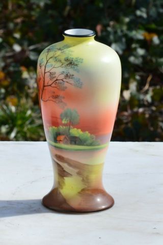 Noritake Vase Nippon Toki Kaisha Japan Hand Painted Signed Circa 1924 2