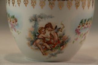 Antique C.  T.  Carl Tielsch Co Cupid Children Daisy Flowers Tea Cup & Saucer